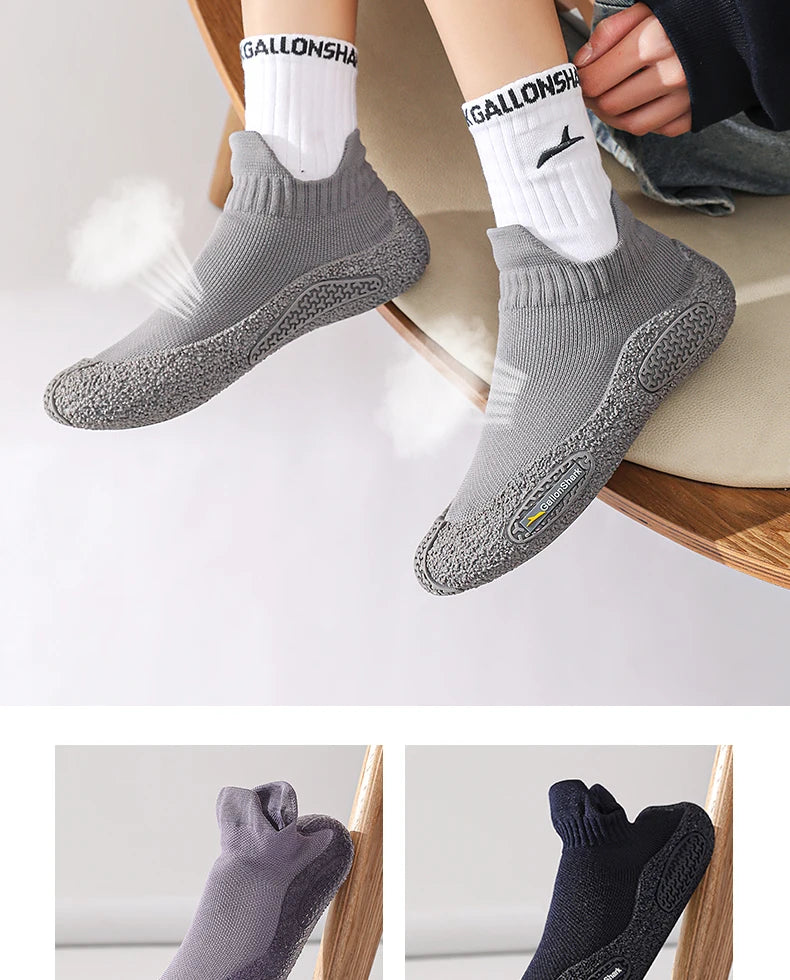Silent Indoor Sports Shoes and Socks Gym Ultra Lightweight Shock Absorbent Breathable Anti Slip Soft Bottom Yoga