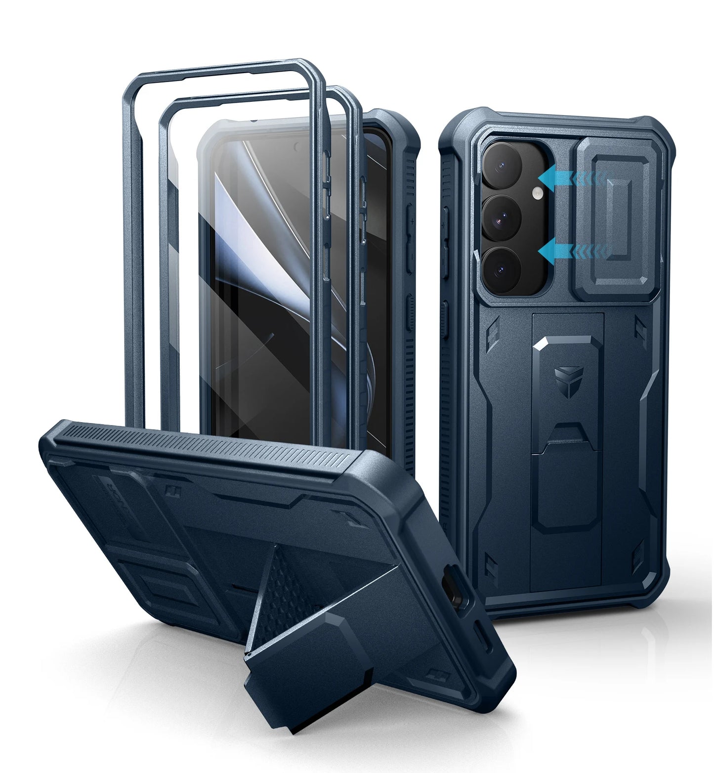 For Samsung Galaxy S25 Plus 2025 Case Full Body Rugged Case with Camera Cover & Built-in Screen Protector Kickstand Case