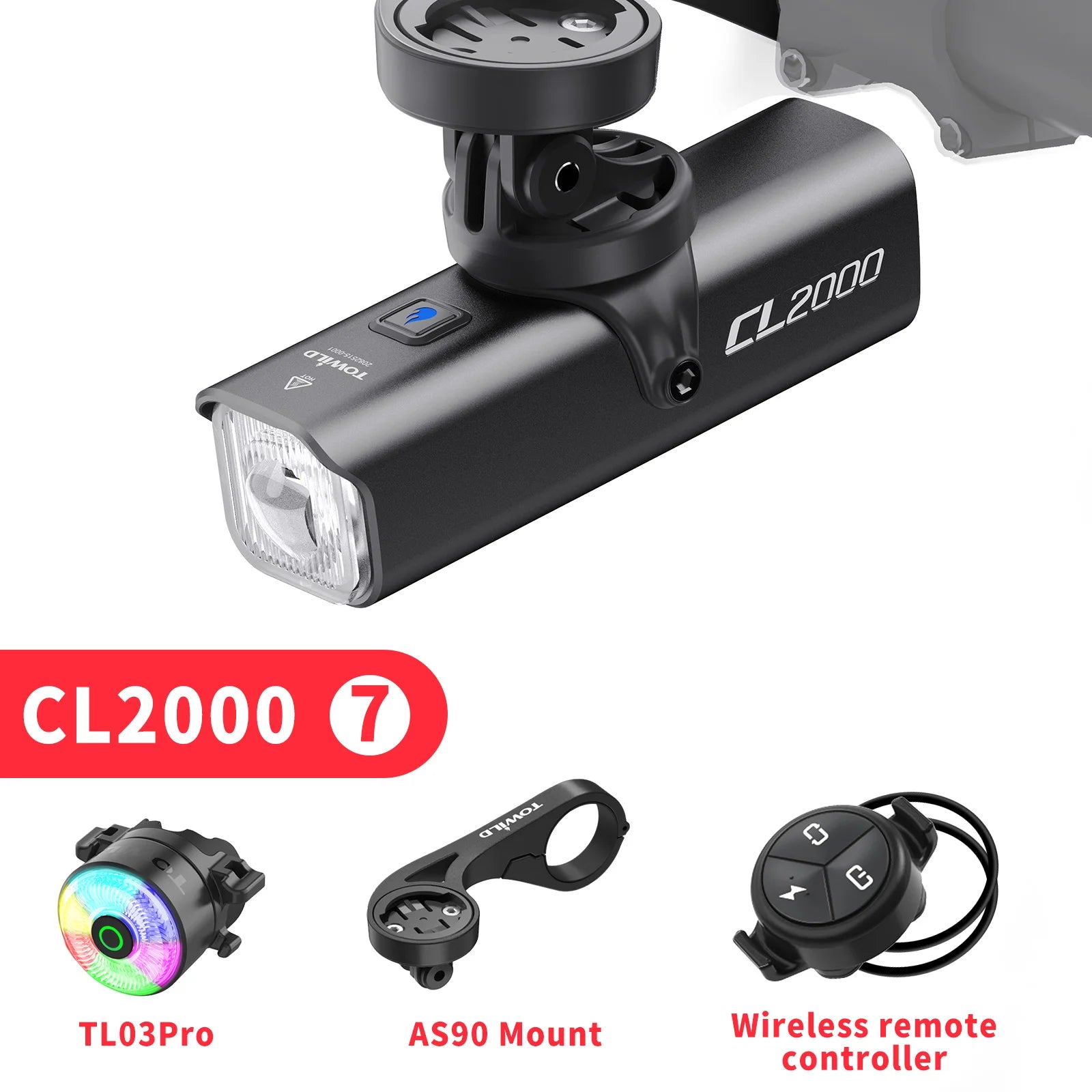 CL2000 Bicycle Light With Cut-off Line Beam 2000LM Rechargeable 5000mAh Led Bike Front Lights IPX6 MTB Cycling Headlights