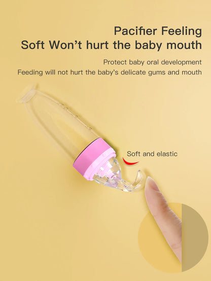 Silicone Squeezing Feeding Bottle Portable Newborn Baby Rice Cereal Training Rice Spoon Infant Cerea Food Supplement Feeder