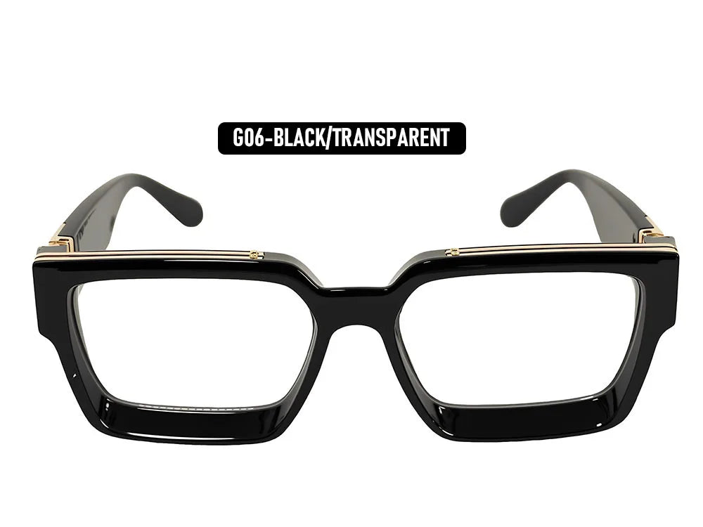 Vintage Square Thick Frame Sunglasses With UV400 Protection