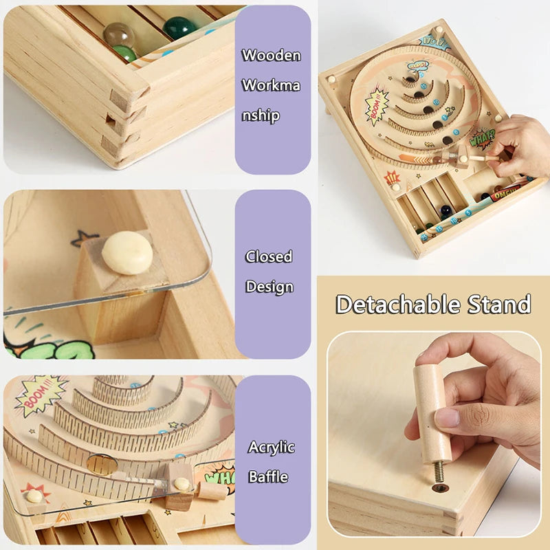 Wooden Pinball Table Game – Party & Brain Teaser Toy