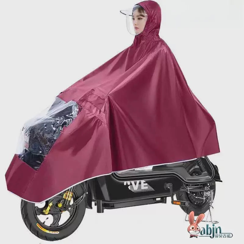 Full Body Waterproof PVC Rain Poncho for Motorcycle and Bicycle Riding