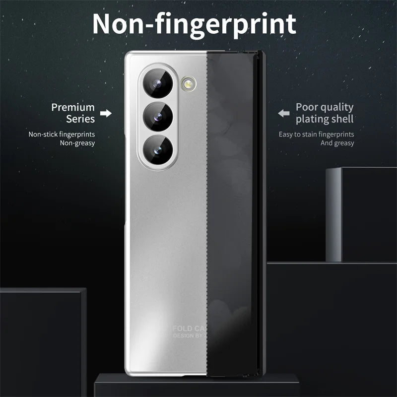 Anti-Shock Frosted Plating Full Body Case for Samsung Galaxy Z Fold 4 Fold4 Fold5 Fold3 Fold 5 3 2 5G fold2 Screen Glass film ﻿