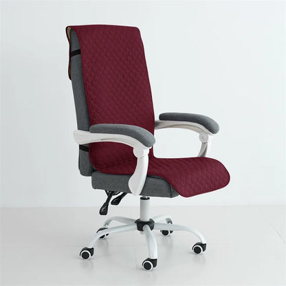 Office Chair Cover Anti-slip Long Boss Office Chairs Pad 1piece with Elastic Strap Swivel Computer Dust Armchair Slipcover