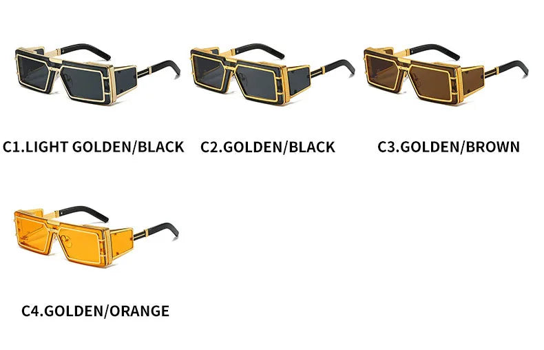 Square Punk Steampunk Sunglasses With UV400 Protection