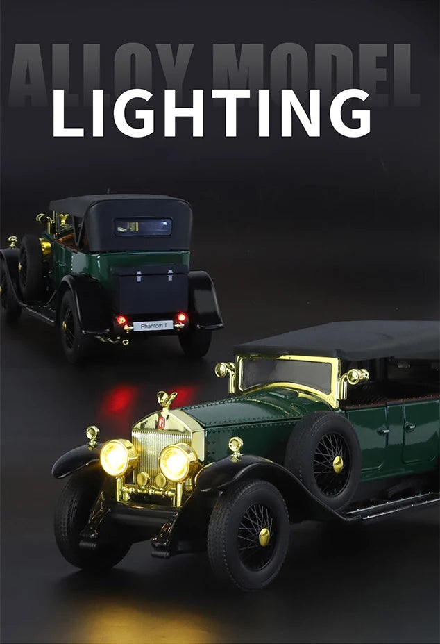 1:24 Rolls Royce Phantom I 1925 Luxury Classic Retro Sedan Alloy Diecast Model Car Home Trendy Toys Ornaments Birthday Present