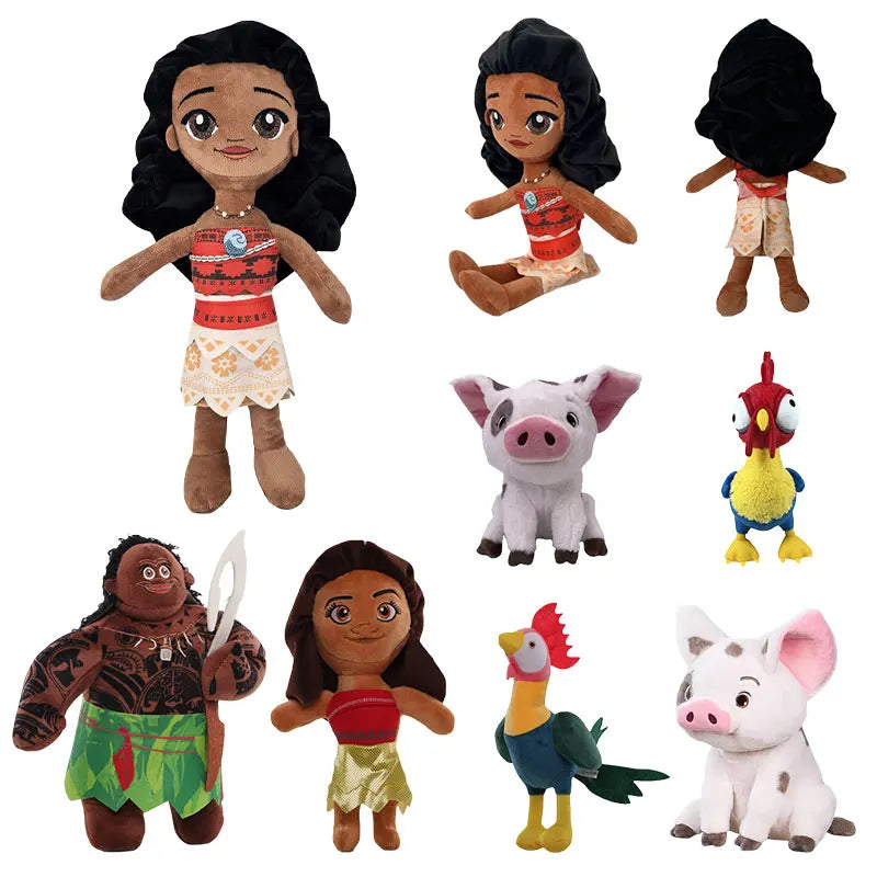 20-35cm Disney Moana Plush Toys Stuffed Animals Cartoon Dolls Princess Maui Heihei Rooster Pet Pig Pua Plush Doll Birthday Gifts