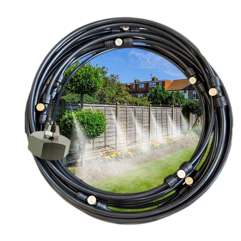 8-26M Outdoor Cooling Patio Misting System Fan Cooler Water Mist Gardenhouse Spray Hot Fog Misting System