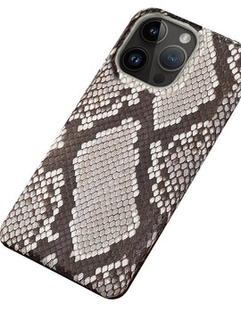 100% Genuine Python Leather Phone Case For iPhone 16 15 14 Pro Max 16Pro Plus Luxury Shockproof Protect Back Cover