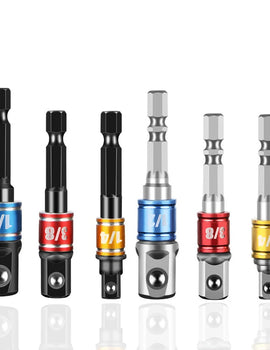 Socket Adapter Impact Grade CR-V 1/4" 3/8" 1/2" Hex Shank Bit Square Power Drill Sockets Bit Set Driver Wrench Sleeve Extension