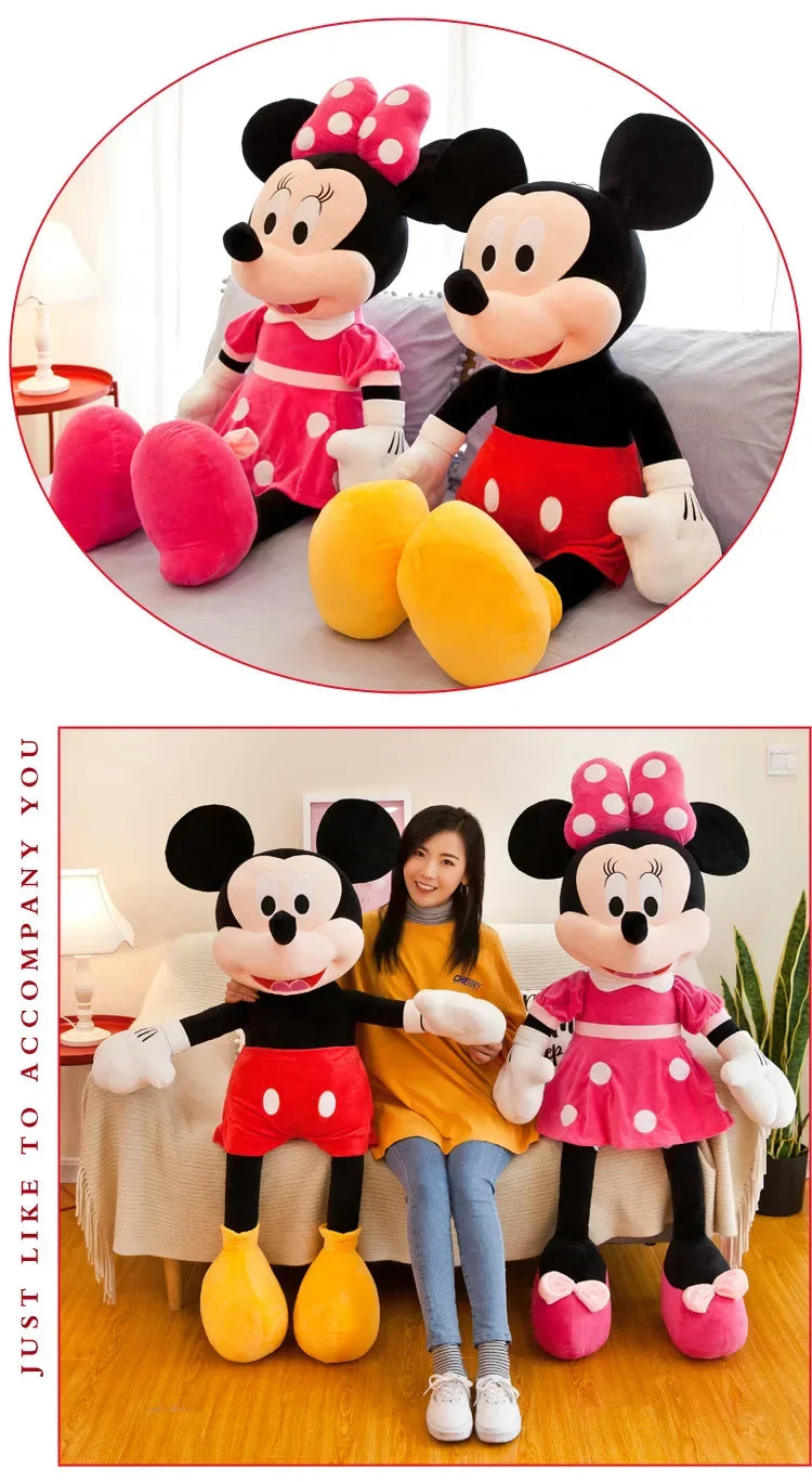 Disney 35/50cm Mickey Mouse Plush Toys Kawaii Anime Mickey Minnie Stuffed Plushies Models Decoration Doll for  Birthday Gift