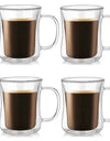 220/300/400ml Double Wall Glass Espresso Cups Clear Coffee Mug With Handle For Hot Cold Beverage Milk Juice Drinkware Set