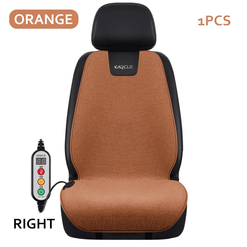 Heated Car Seat Cover Fleece Graphene Fast Car Seat Heater 12/24V Warm Plush Seat Protector Car Heating Mat Winter Seat Cushion