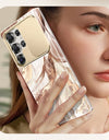 for Samsung Galaxy S25 Ultra Case with Slide Camera Cover Screen Protector Shockproof Drop Protection Marble Phone Cover
