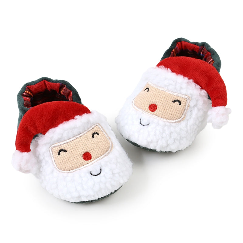 Christmas  Shoes  Winter Snow Boots Cute Cartoon Santa Claus Warm  Walking Shoes Girls Boy Crib Shoes First Walker