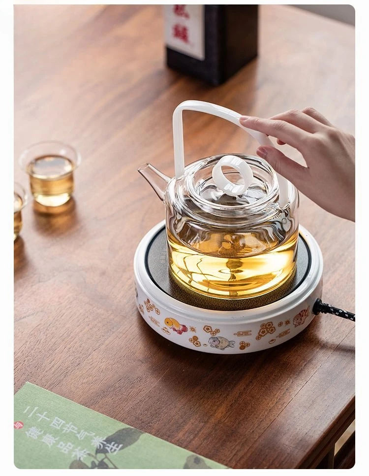 Glass Teapot with Infuser and Wood Handle Tea Separation Kettle 850ml