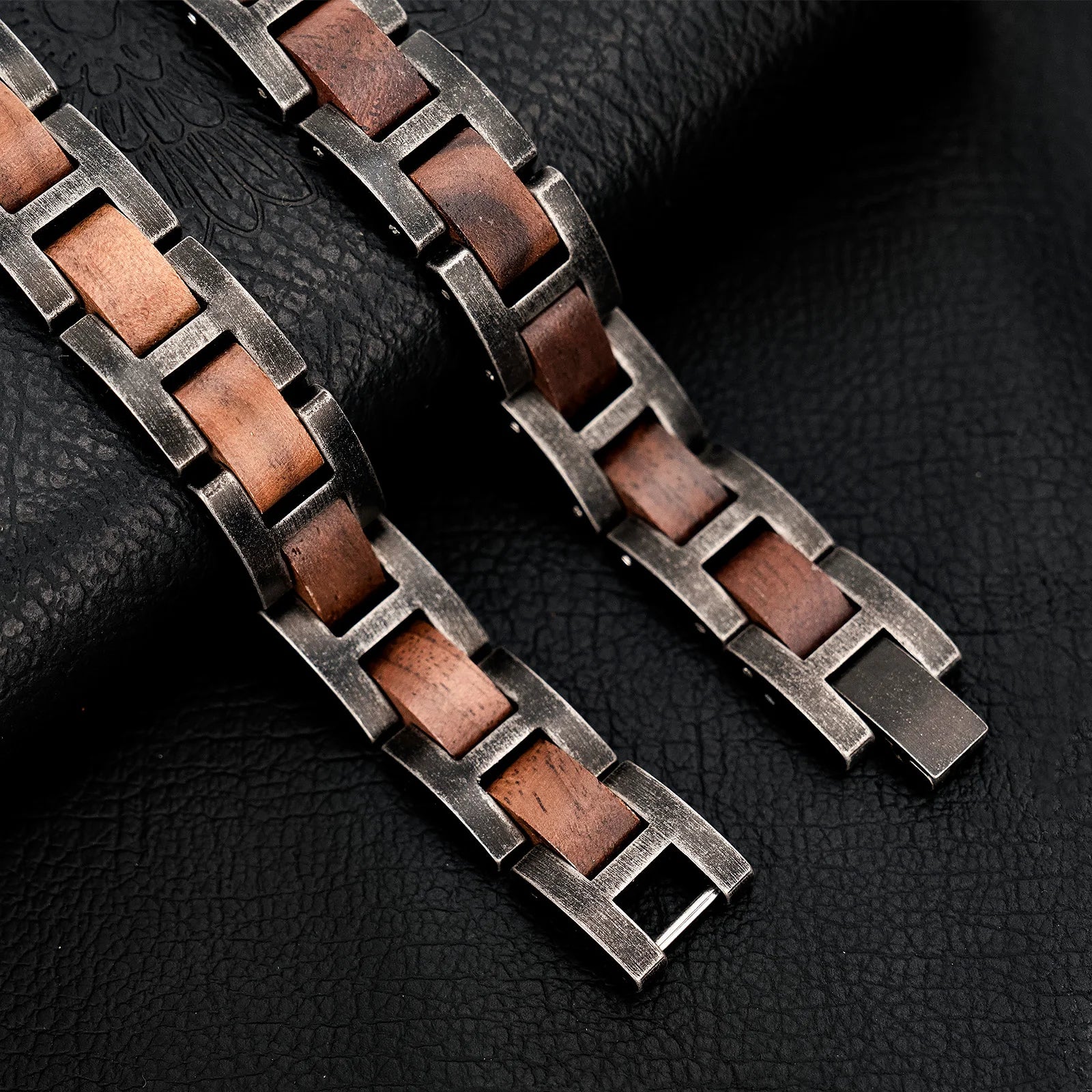 Bracelet Metal Stainless Steel Wood Strap Jewelry Ladies