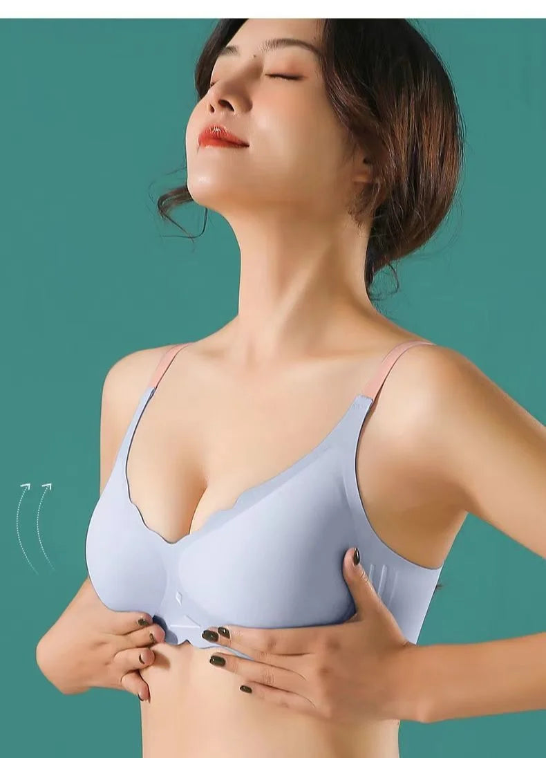 Womens Seamless Wireless Push Up Bralette