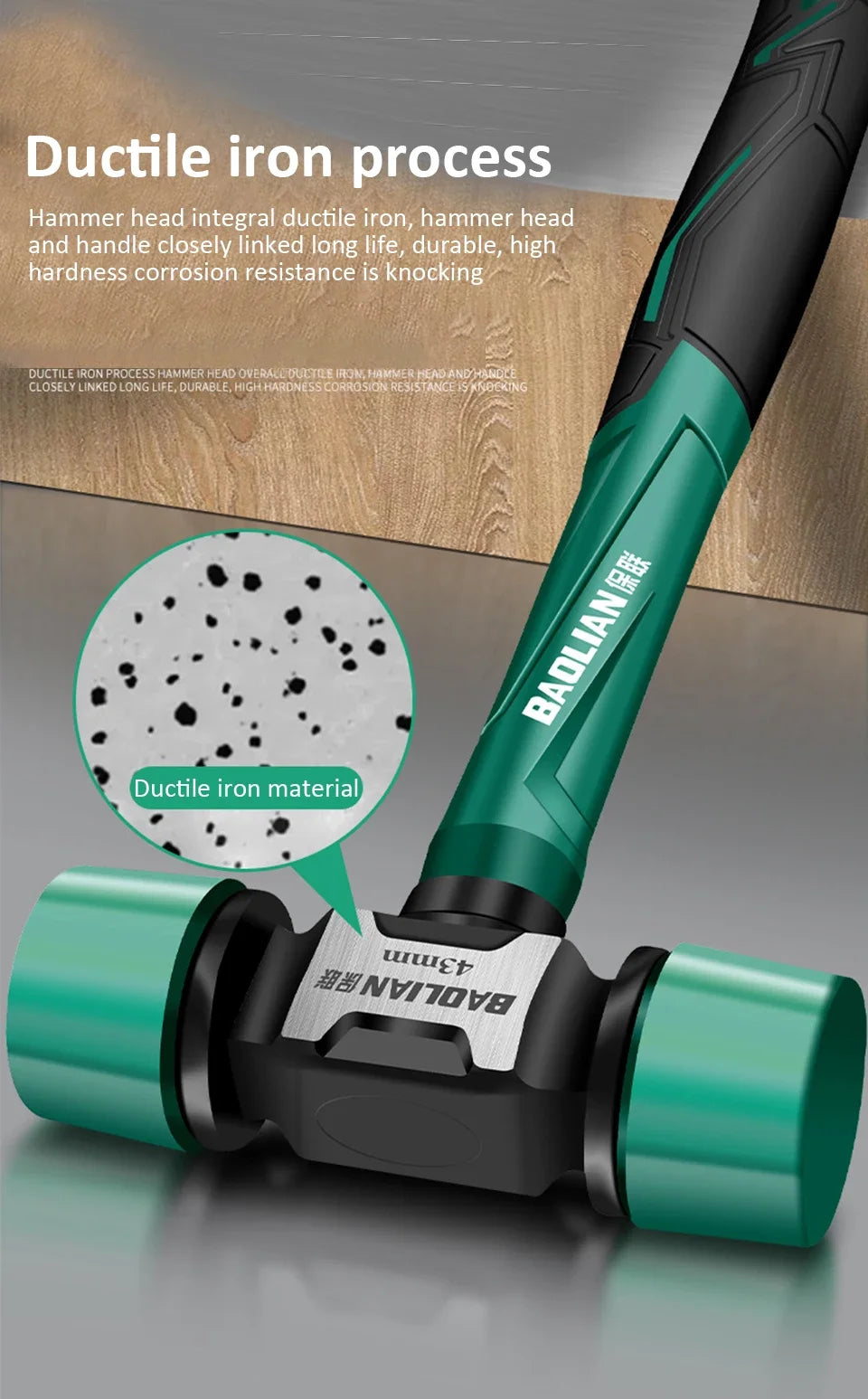 Rubber Hammer Transformable Multifunctional High Resilience Rubber Hammer Anti-vibration and Non-slip Professional Work Tools