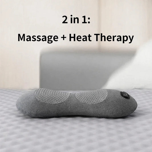 Memory Foam Heated Lumbar Support Massage Pillow