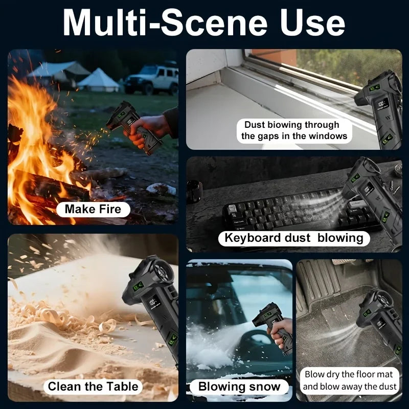 HFX-08 Turbo Fan High-speed Brushless Motor Cordless Vacuum Cleaner Snow Blower Electric Drying Function Multiple Uses