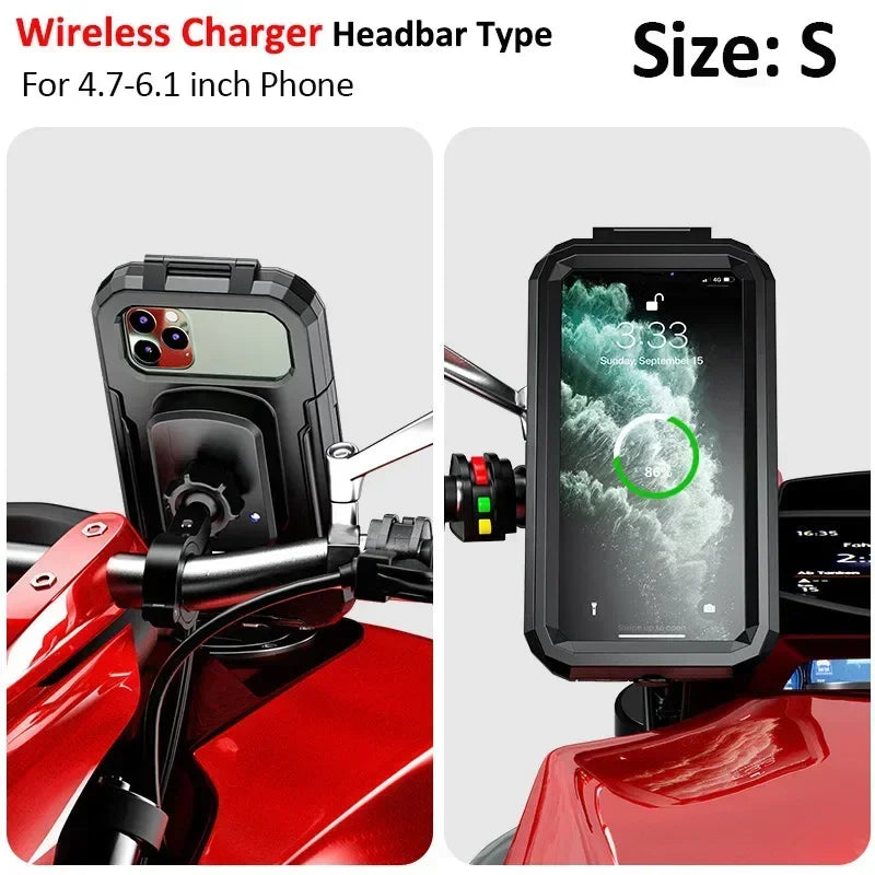 Motorcycle Wireless Charger Holder QC 3.0 Fast Charging Motorbike Phone Waterproof Cellphone Bicycle Stand For iPhone Samsung