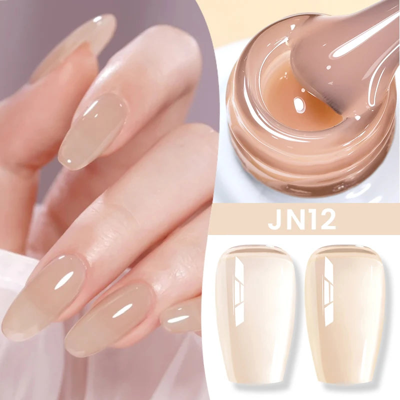 10ml Jelly Nude Gel Nail Polish Autumn Amber Semi Transparent Manicure Soak off UV LED Nails Gel Varnish