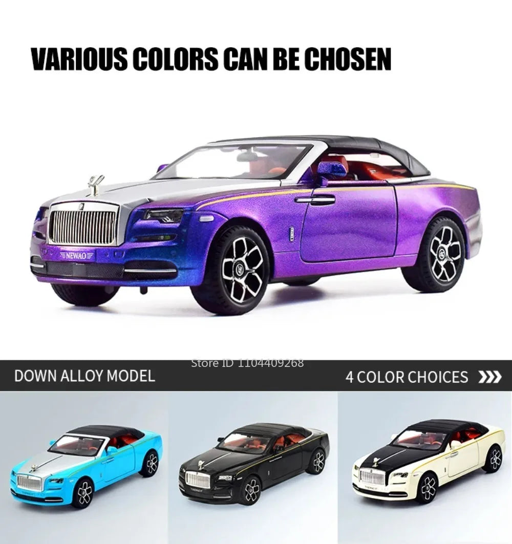 1:24 Rolls-Royce Dawn Spectre Car Toys Diecast Alloy Model Doors Opened Sound Light Pull Back Miniature Vehice Boy Birthday Gift
