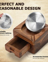Cigar Ashtray Wooden Ashtray Square Ashtray 4 Slots Cigar Holder Cigar Accessories Drawer for Indoor Outdoor Patio Home Office