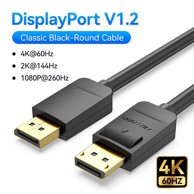 DisplayPort 1.4 Cable 8K 60Hz 4K HDR 165Hz Display Port Audio Cable for Video PC Laptop TV Display Port 1.4 DP Cable 1.2