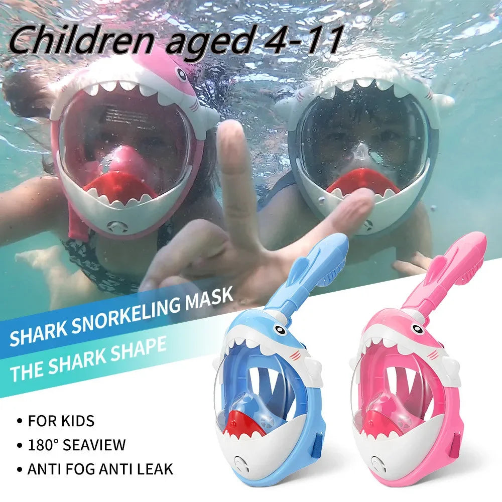 Swimming Equipment Snokeling Support Goggles Full Face Diving Mask Swim and Snorkel 4~11 Years 's Masks