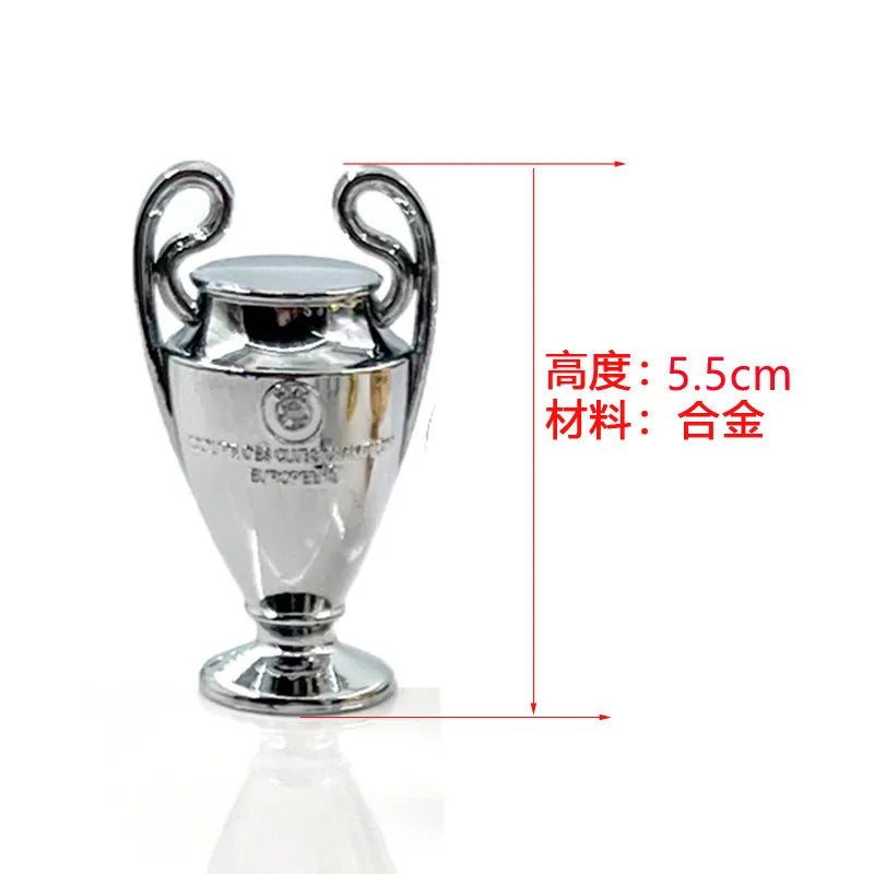 Football Trophy Metal Keychain Soccer Fan Collectible Pendant Gift