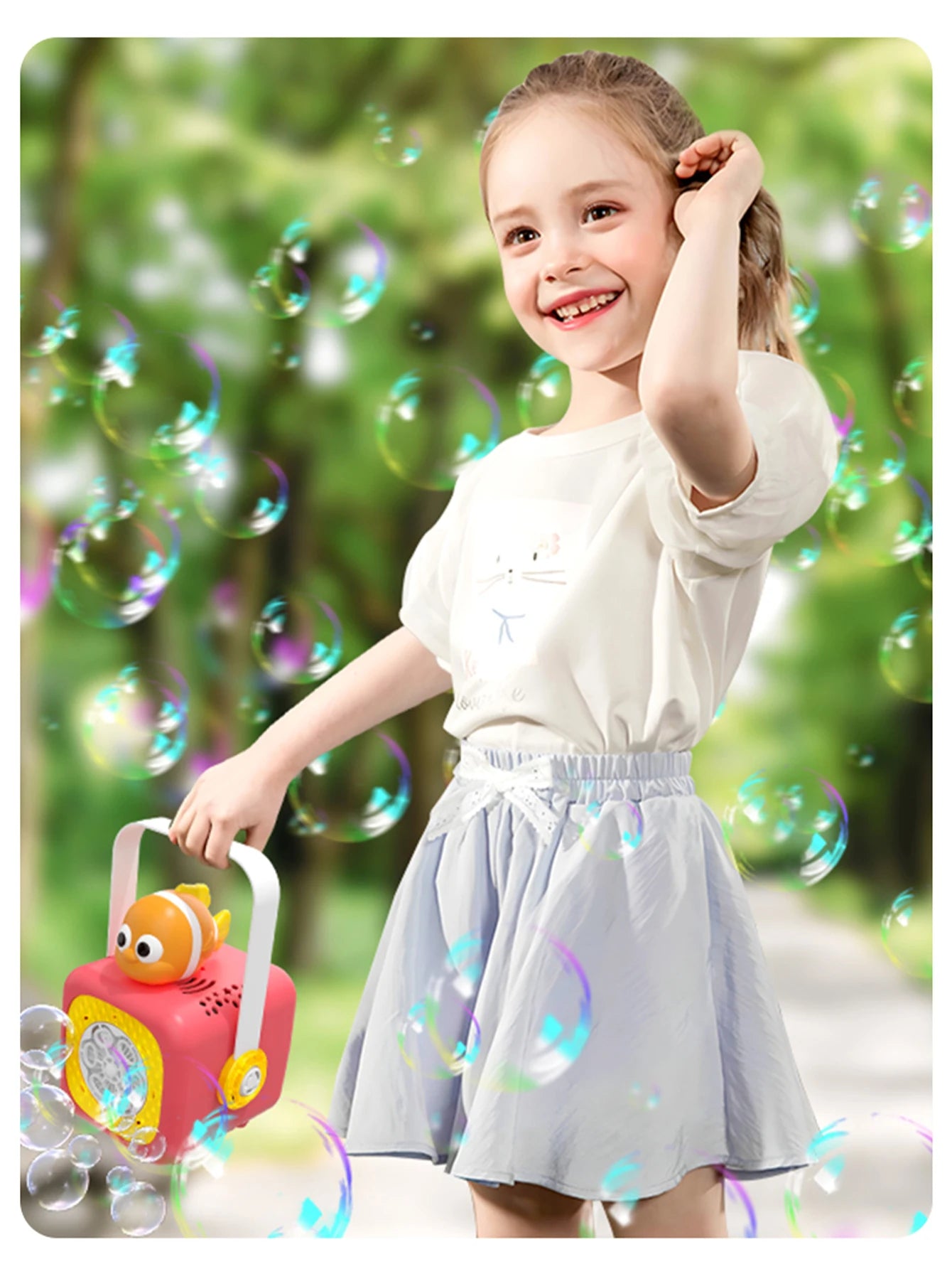 Small fish in the ocean Bubble Machine Outdoor Travel Continuous Bubble for Children (Excluding Bubble Liquid and Battery)