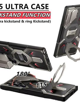 Magnetic MagSafe for Samsung Galaxy S25 Ultra Case with Ring Stand Upgraded Camera Lens Protector Phone Case Screen Protector