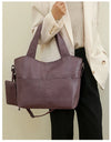 Big Black Shoulder Bags Large Soft Leather Crossbody Handbag Travel Tote Bag