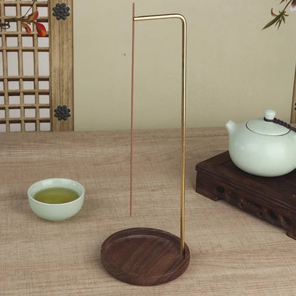 1Pcs Creative Brass Incense Holder Upside Down Wooden Incense Burner Incense Plate Ash Catcher Buddhism Supplies Home Decor