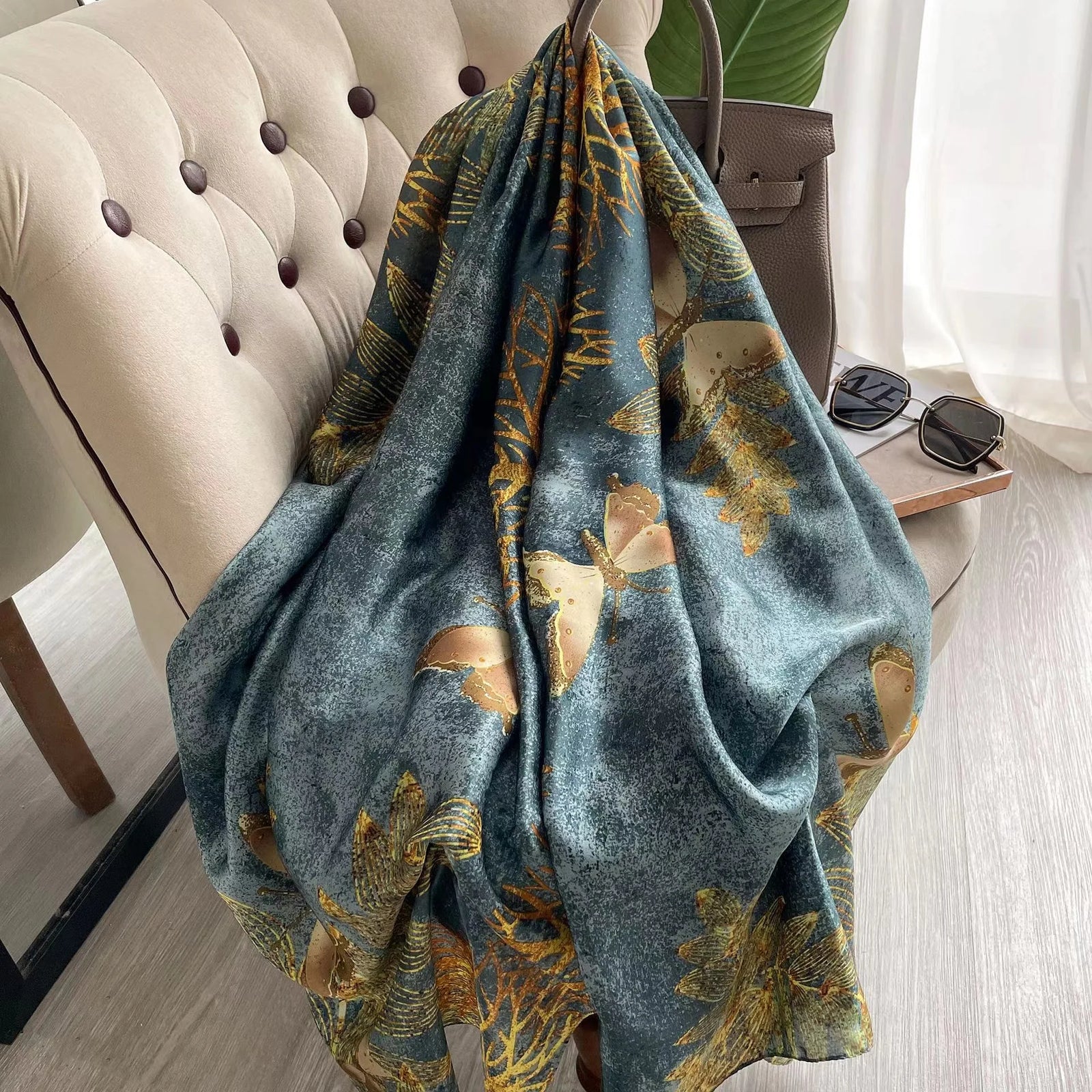 Women Summer Silk Scarves Shawl Lady Wrap Soft Female Echarpe Designer Beach Stole Bandana foulard muffler