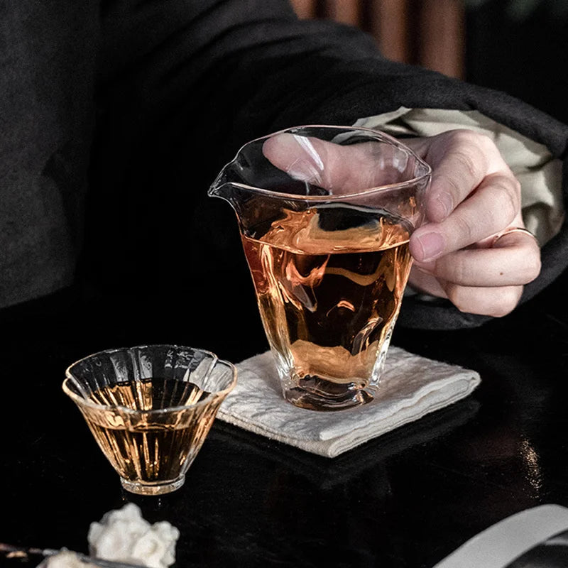 Japanese Style 150ml Kungfu Glass Tea Pitcher Fair Mug High Borosilicate Tea Cups Chahai Tea Set Accessories Teaware