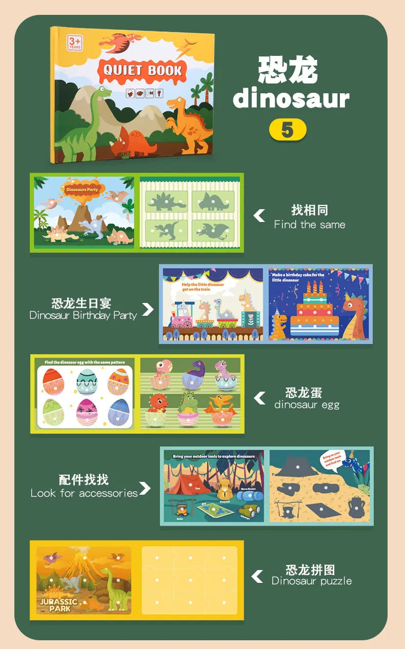 Montessori  Busy Book My First Quiet Book Paste Learning Educational Toys Books  Matching Game Toys for 1 to 3 Y
