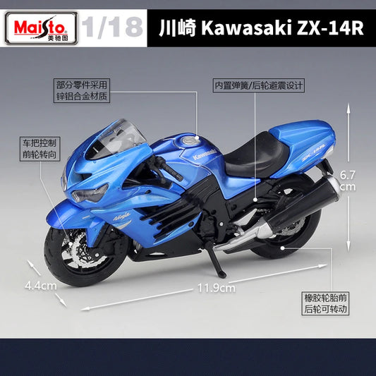 1 18 Scale Kawasaki Ninja ZX14R Diecast Motorcycle Model