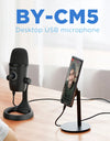 USB Condenser Recording Microphone BY-CM5 Tabletop Real-Time Studio Video Mic for PC iPhone Youtube Livestream Game Podcast
