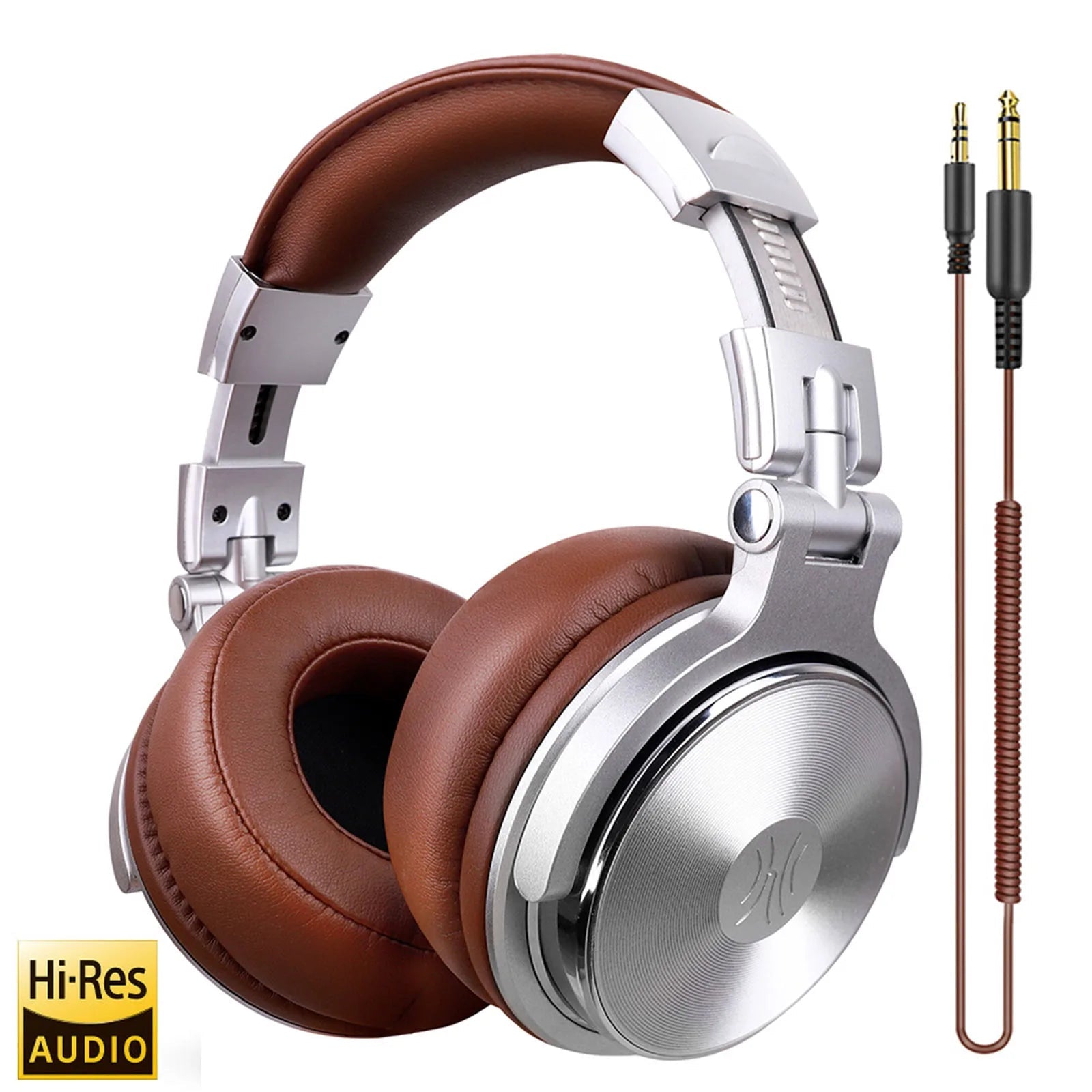 Wired HiFi Headphones Professional Studio DJ Headphones With Mic Over Ear Hi-Res Headset Monitoring For AMP Guitar Phone