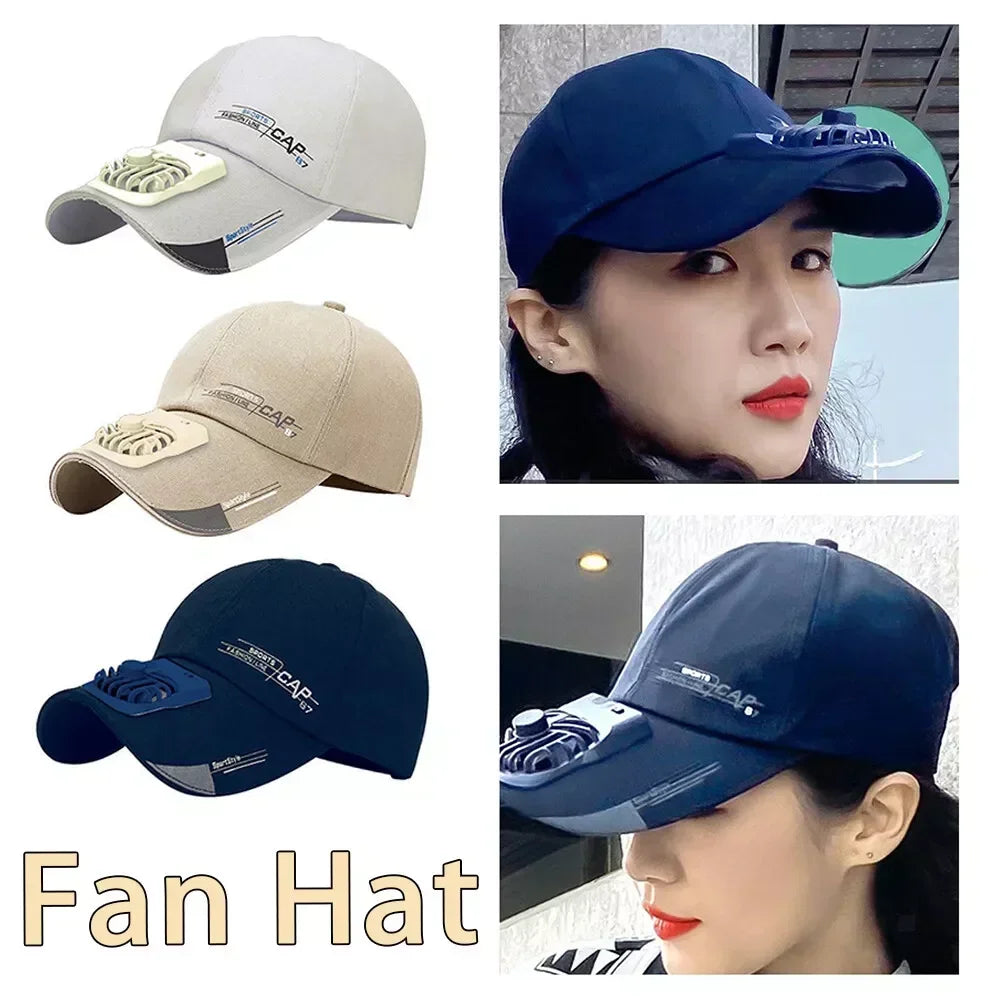 Solar Fan Sun Hat With Dual Fans And USB Charging