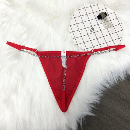 Customized Thong Name Women Personalized G-String Panties Crystal Letters Briefs Underwear Beach Pool Bikini Waist Chain