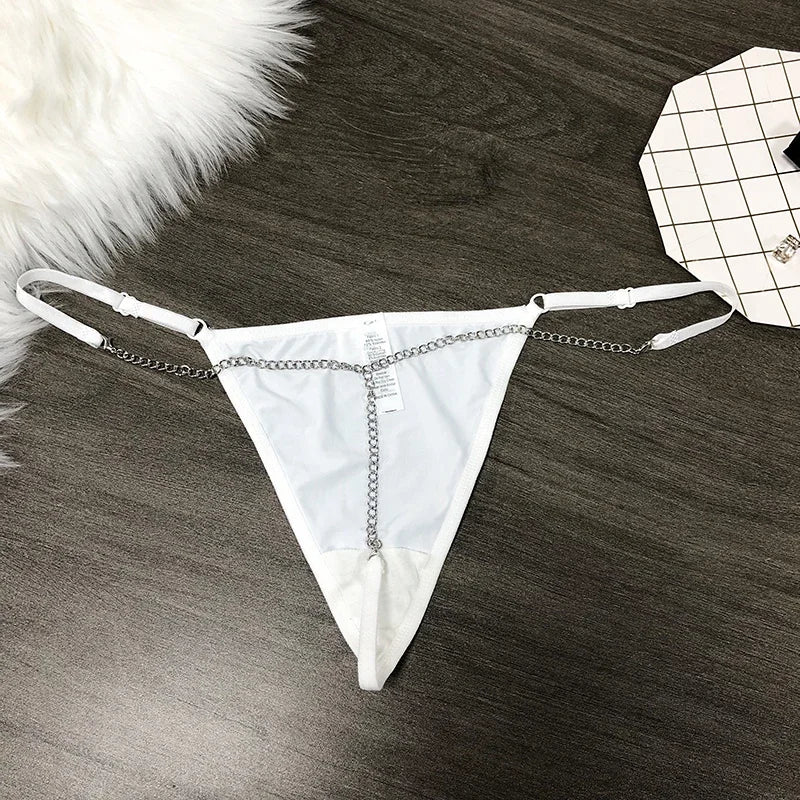 Customized Thong Name Women Personalized G-String Panties Crystal Letters Briefs Underwear Beach Pool Bikini Waist Chain