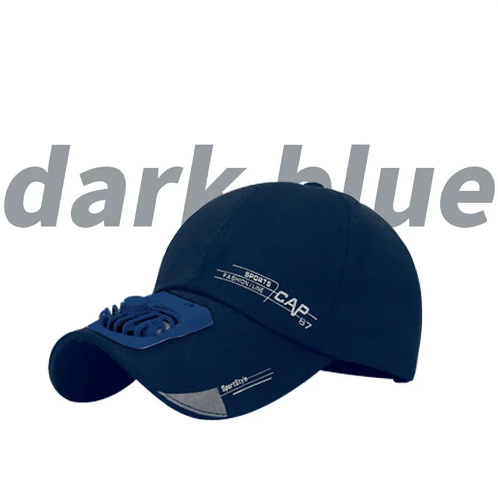 Solar Fan Sun Hat With Dual Fans And USB Charging