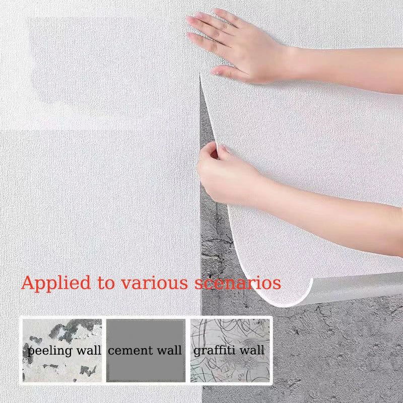 50cmX2.8/5/10m Linen Solid Color 3D Thickened Waterproof Foam Self-adhesive Background Wall Renovation Wallpaper Wall Stickers