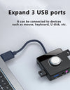 Portable USB External Sound Card 3 Ports To 3.5mm Jack Volume Adjustable Sound Card External Stereo Audio Adapter Driver-Free