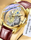 Men Watch Skeleton Quartz Wristwatch Gold Skeleton Retro Man Watch Top Brand Luxury Clock Watches